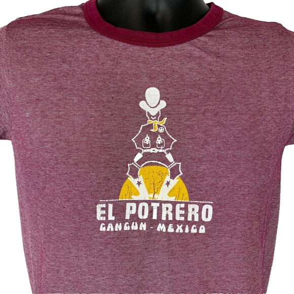Vintage El Portero Cancun Mexico T Shirt Mens Small 70s 80s Cowboy Red Tee - Picture 1 of 7